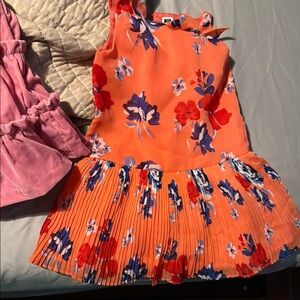 Janie and Jack Orange Pleated One Shoulder Sundress no flaws
